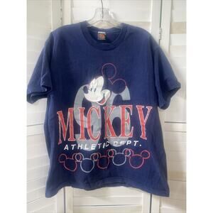 Vintage Disney Shirt Men's Large Blue Mickey Unlimited Graphic T-Shirt One Size
